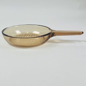 Vintage Vision Corning Ware 7” Skillet Frying Pan Amber Waffle Bottom NO Lid